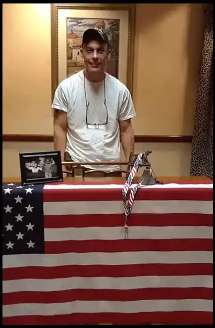 CEO and Author David Haave preparing to play for the Fallen Soldiers 2022 -- David Haave